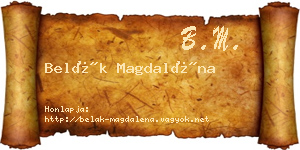 Belák Magdaléna névjegykártya